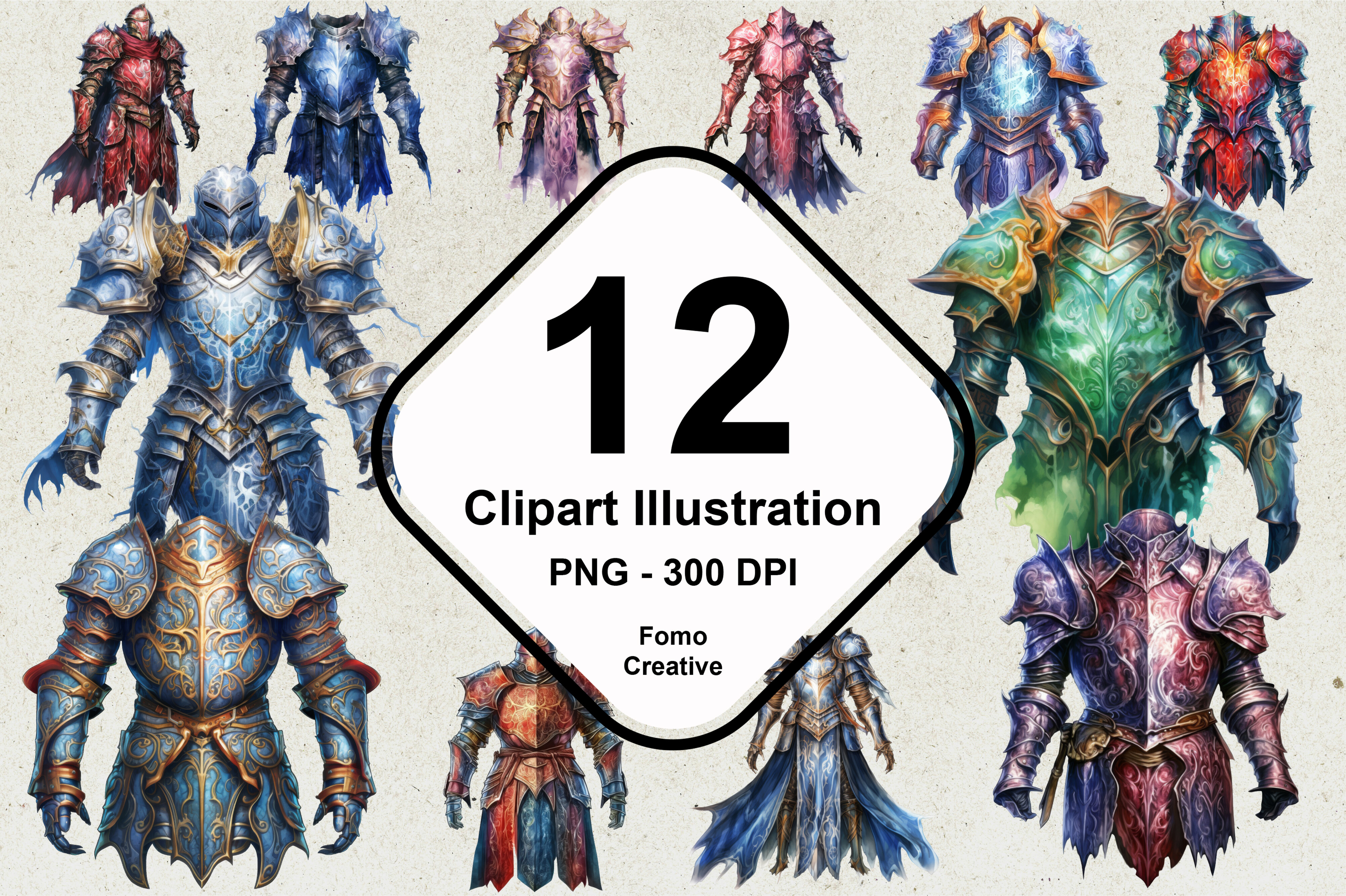 Knightly Armor Clipart Graphic by Fomo Creative · Creative Fabrica