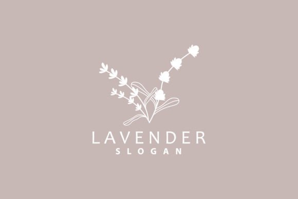 Lavender Logo Elegant Purple Flower