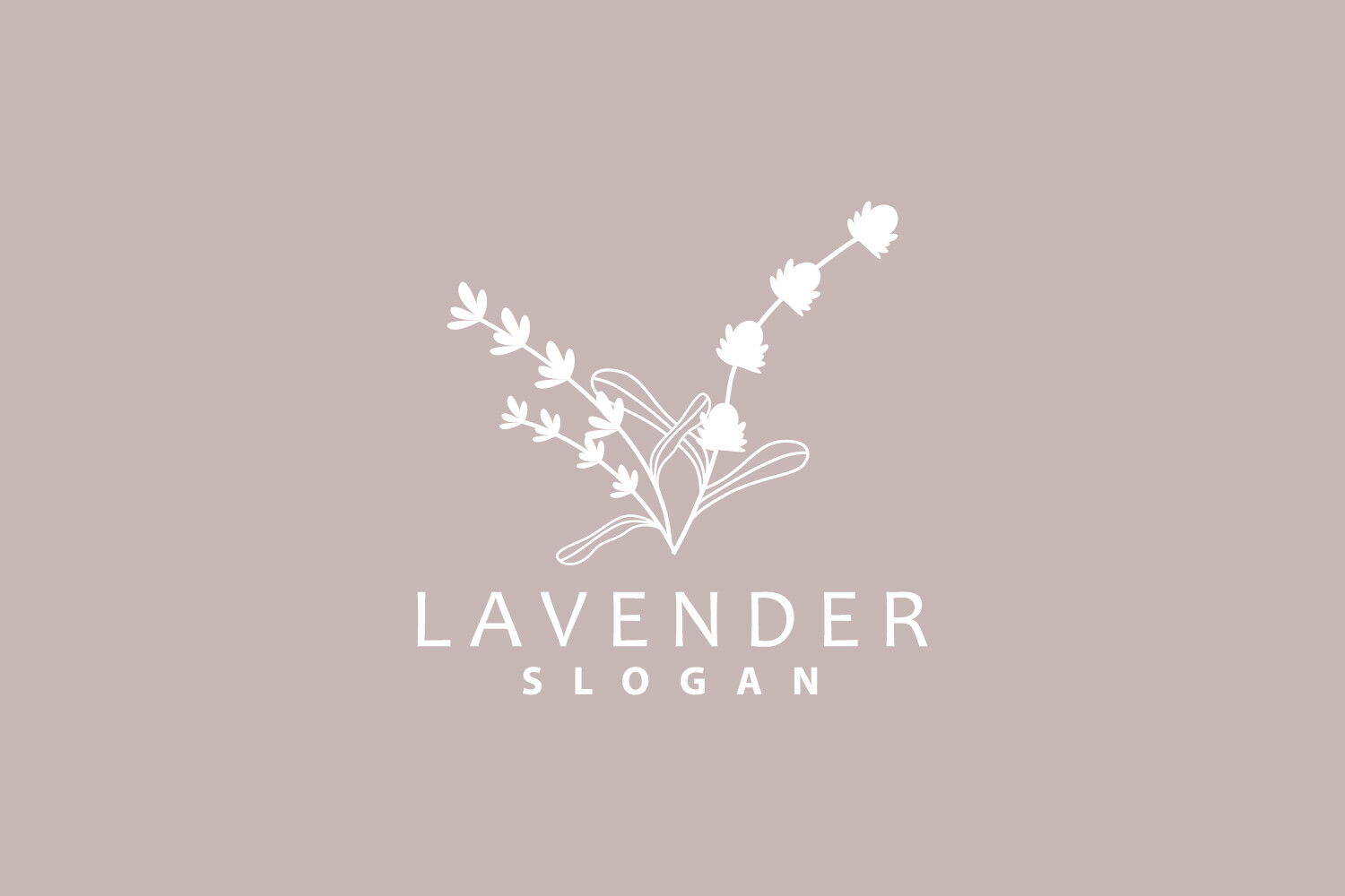 Lavender Logo Elegant Purple Flower