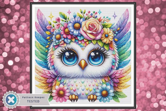 Rainbow Owl Cross Stitch Pattern PDF
