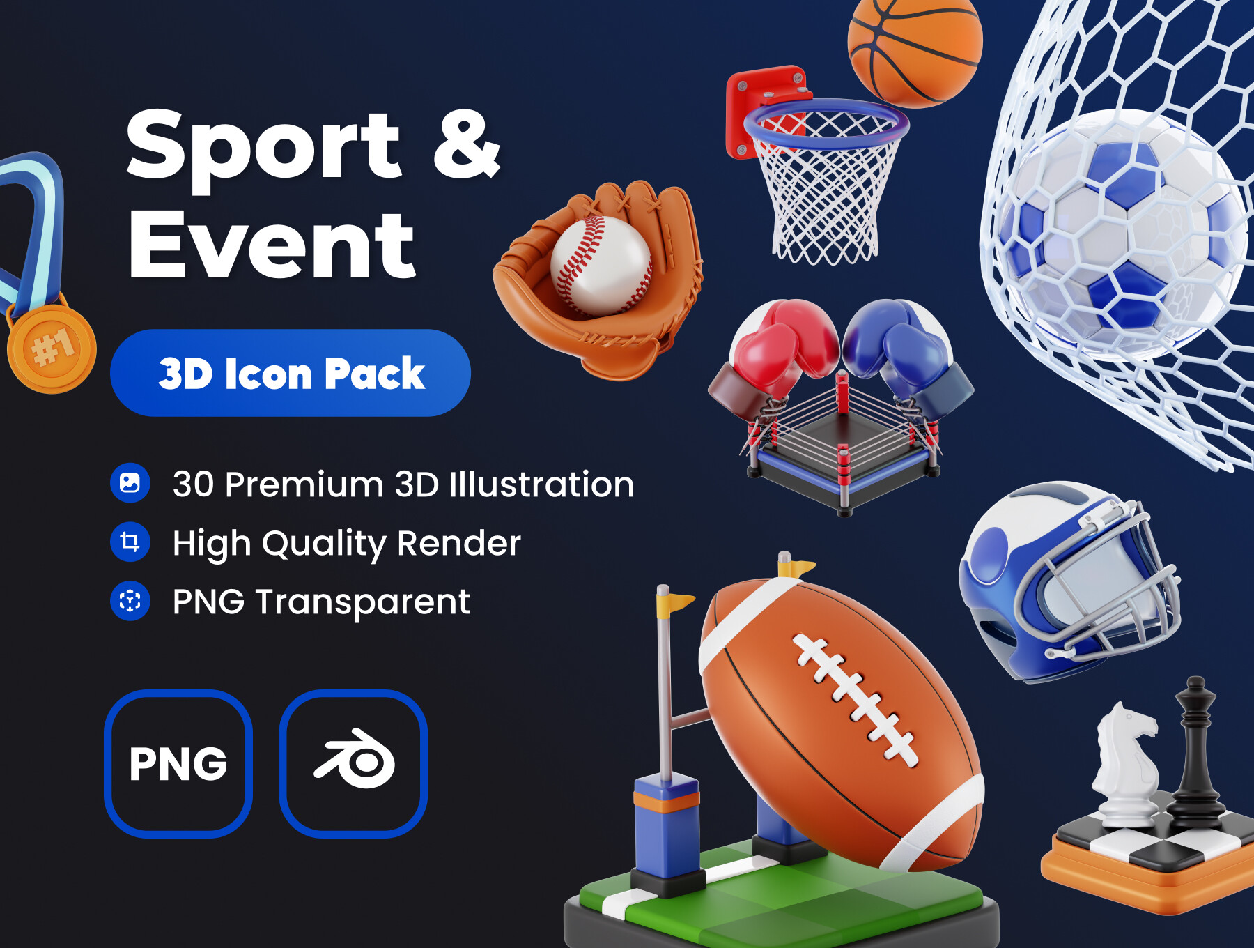 Sport and Event 3D Icon Set Graphic by Haraki · Creative Fabrica