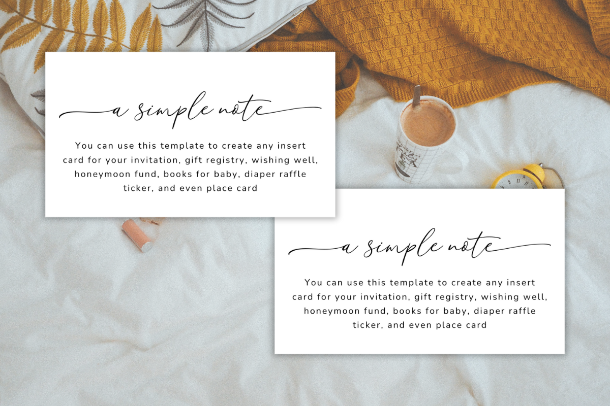 Wedding Enclosure Card Template