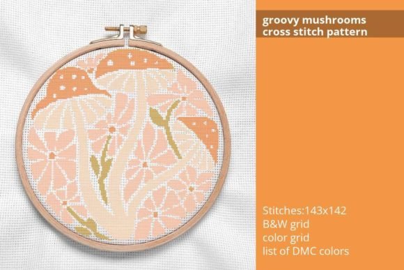 Groovy Mushrooms Cross Stitch Pattern
