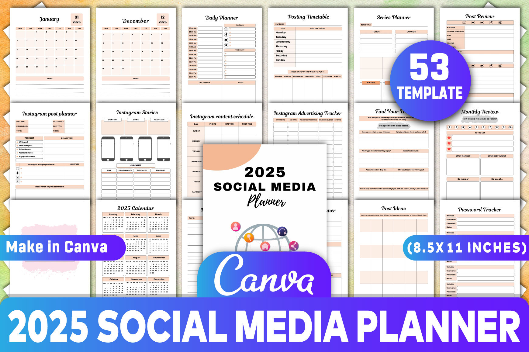 2025 Social Media Planner Graphic by KDP GRAVITY · Creative Fabrica