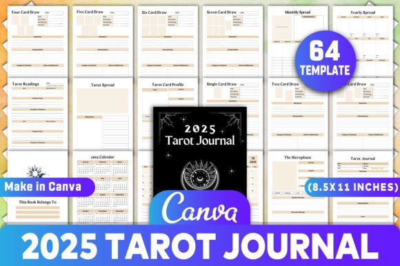 2025 Tarot Journal Canva KDP Interiors