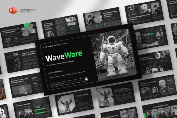 Preview of AI Technology Powerpoint Template technology presentation template