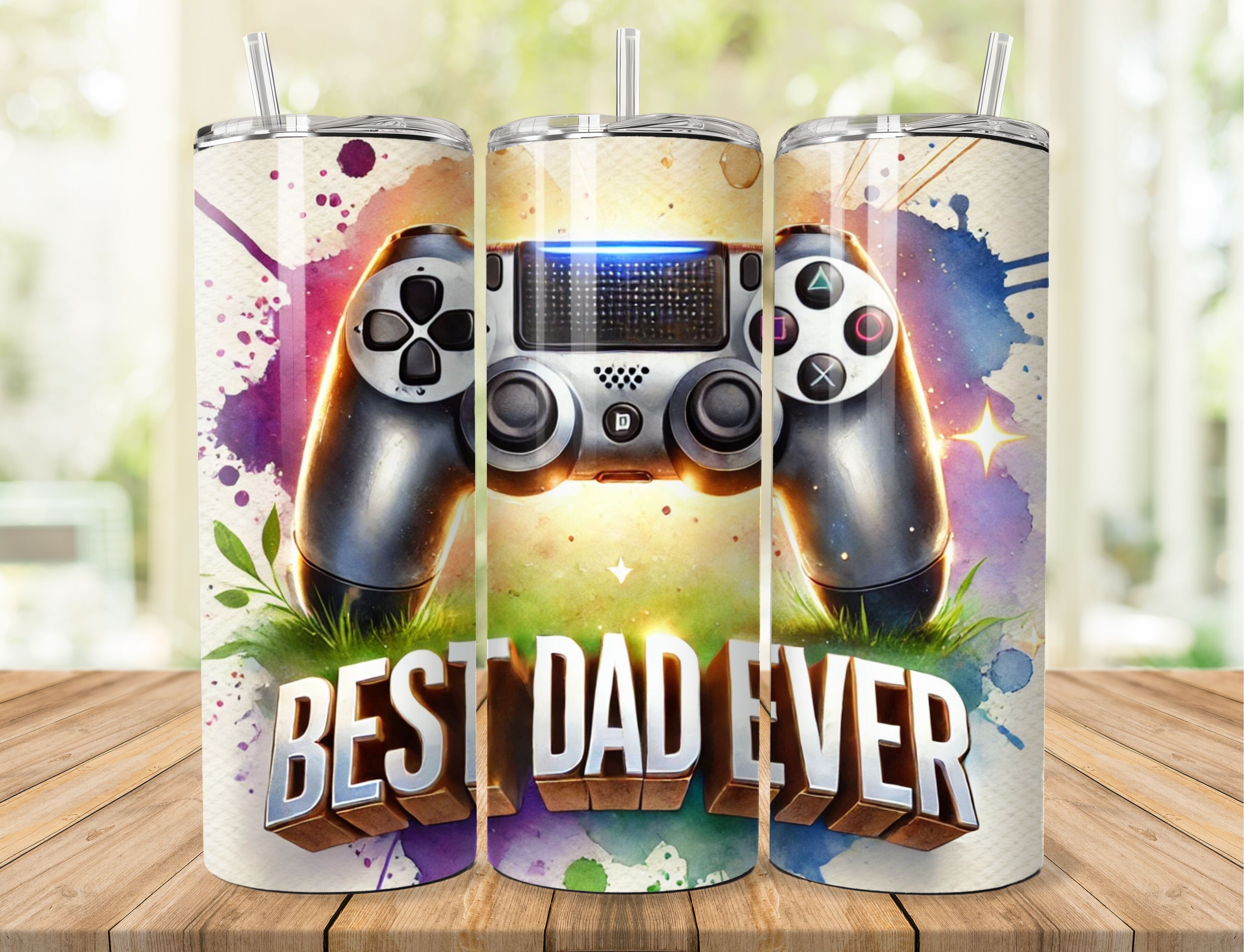 Best Dad Ever Gamer Tumbler Wrap Graphic by Farook Art · Creative Fabrica