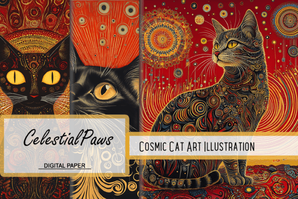 Cosmic Cat Background Art Illustration Graphic by Canv…