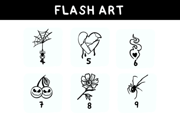 Flash Art Font PNG with transparent background - Preview 3