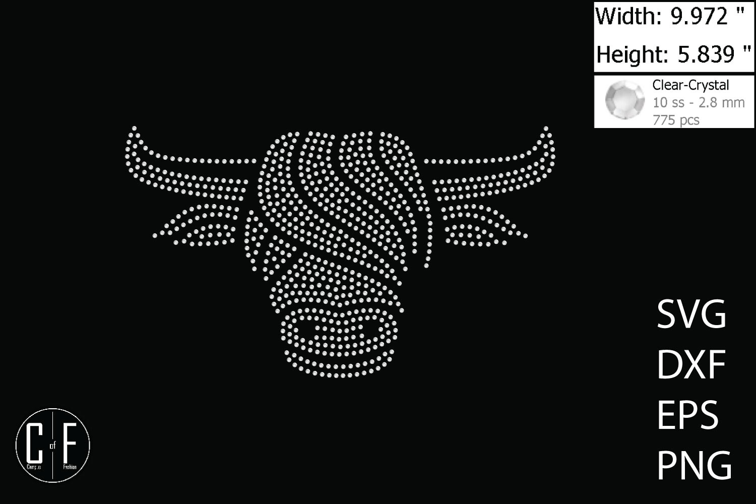 Highland Cow Rhinestone Template Graphic by campusoffashion · Creative ...