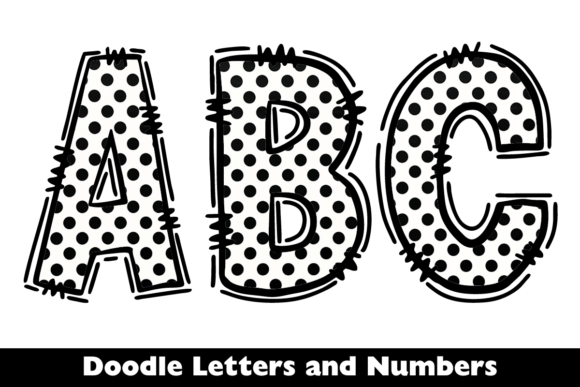 Red and White Polka Dot Doodle Alphabet Graphic by Rosey Designs Galore ...