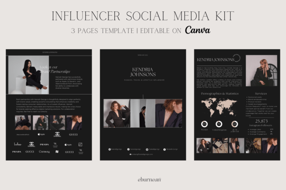 Customizable UGC media kit template for Canva
