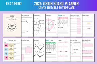 2025 Vision Board Planner Canva KDP Graphic by Lavlu Creative Zone ...