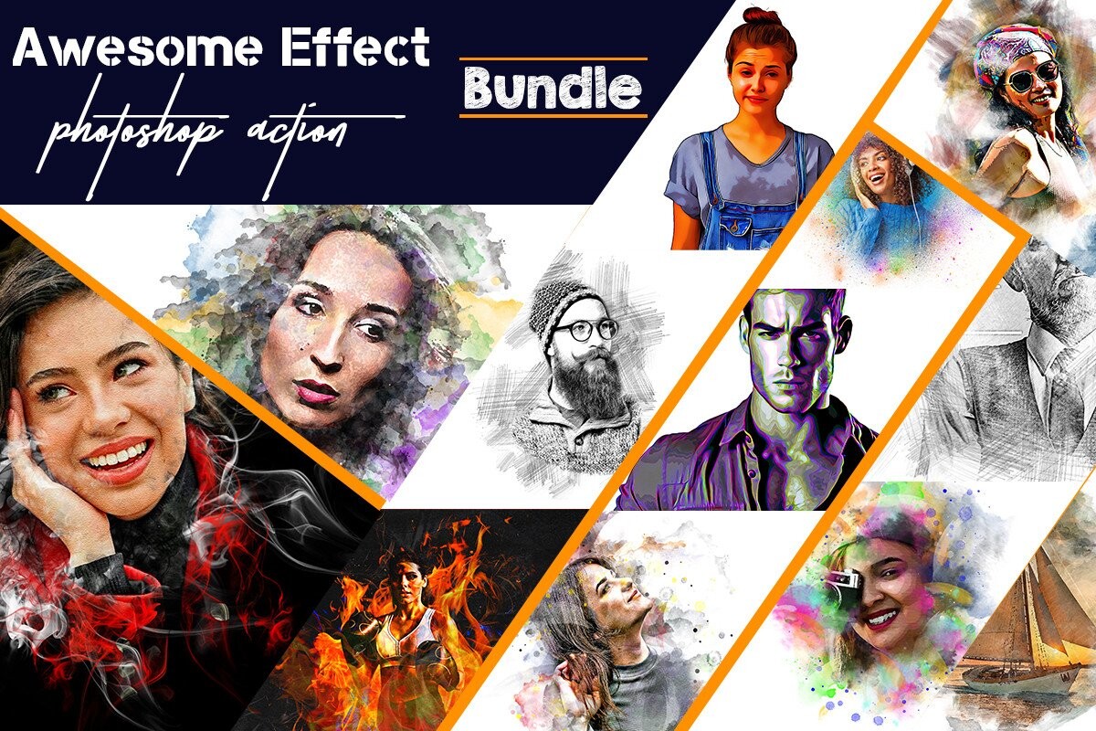 Awesome Effect Photoshop Action Bundle Bundle · Creative Fabrica