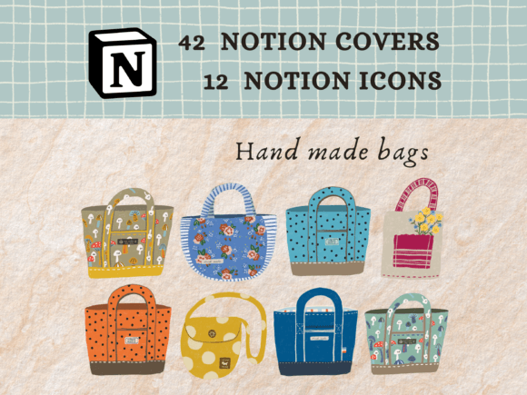 Bags Notion Icons, Notion Covers Pack