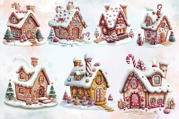 Christmas Whimsical Gingerbread House Graphics