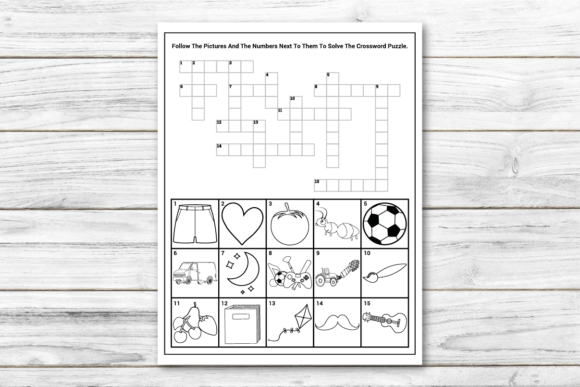 Crossword Puzzle Activities for Kids Graphic by MOF92 · Creative Fabrica