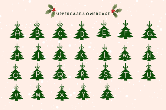Decorated Christmas Tree Font - Preview 4