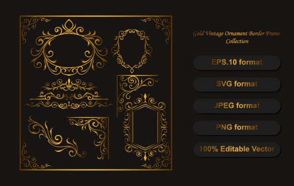 Gold Ornament Design Element