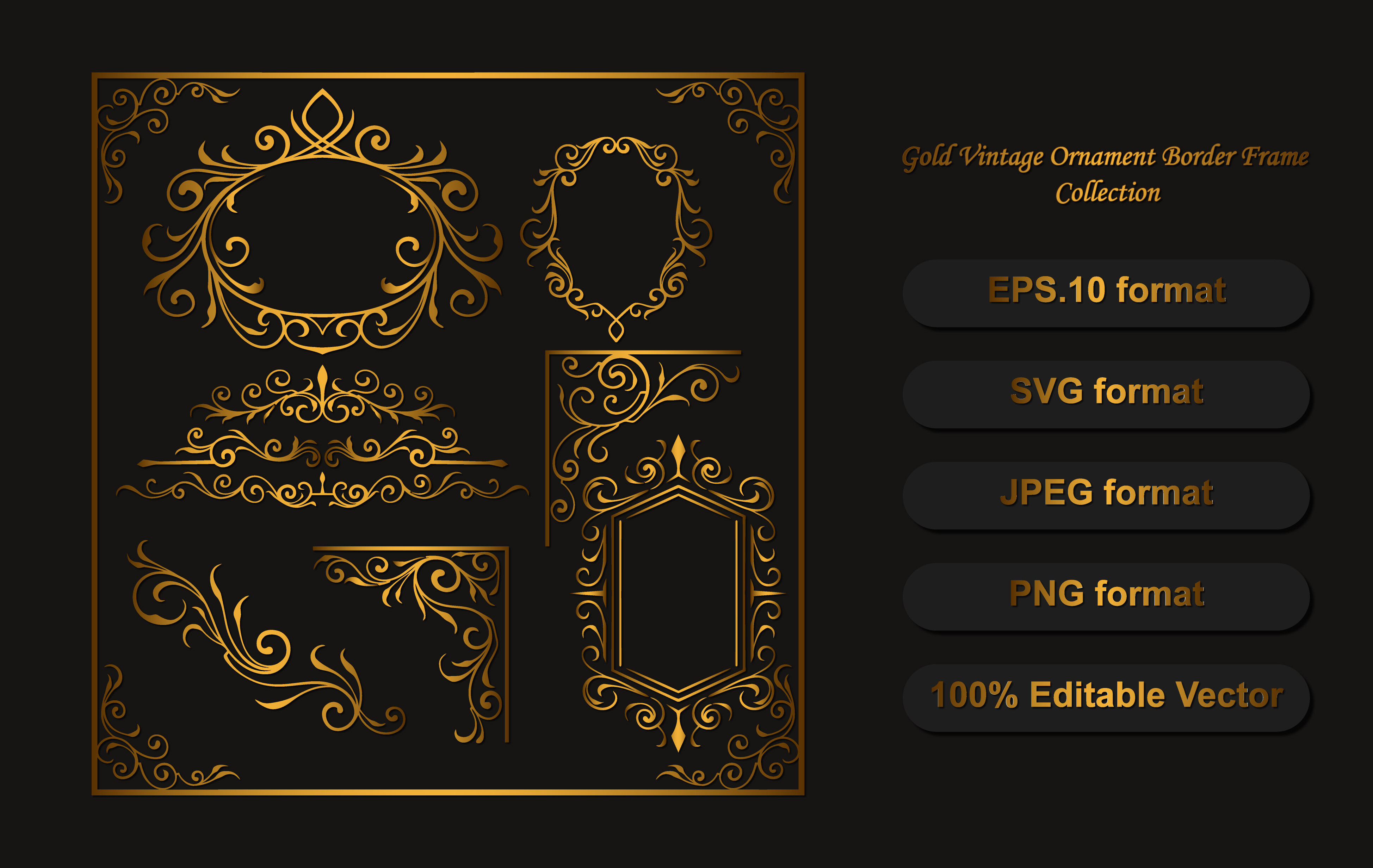 Gold Ornament Design Element
