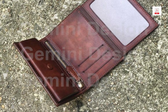 Leather Pattern Wallet, Digital File PDF