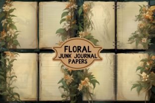 Lined Flower Pages for Junk Journals Graphic by Sarah · Creative Fabrica