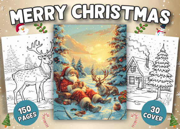 Merry Christmas Coloring Book for Adults