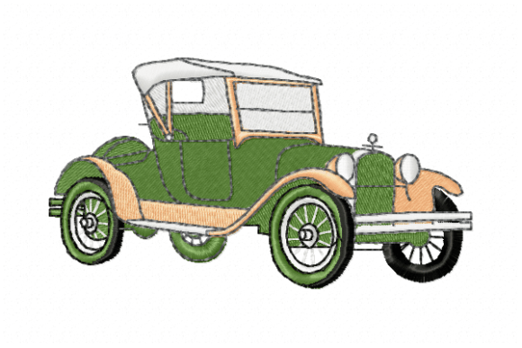 Vintage Car Embroidery Design