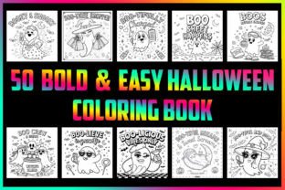 50 Bold and Easy Halloween Coloring Page Graphic by Coloring Book ...