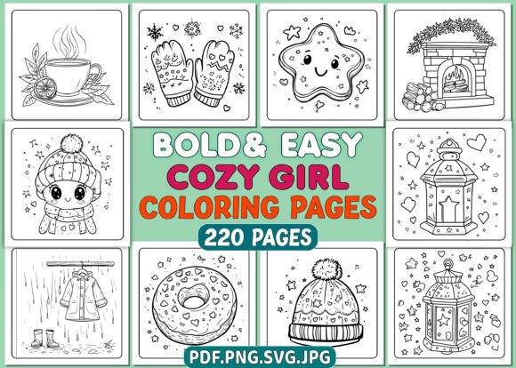Bold Easy Cozy Girl Coloring Pages