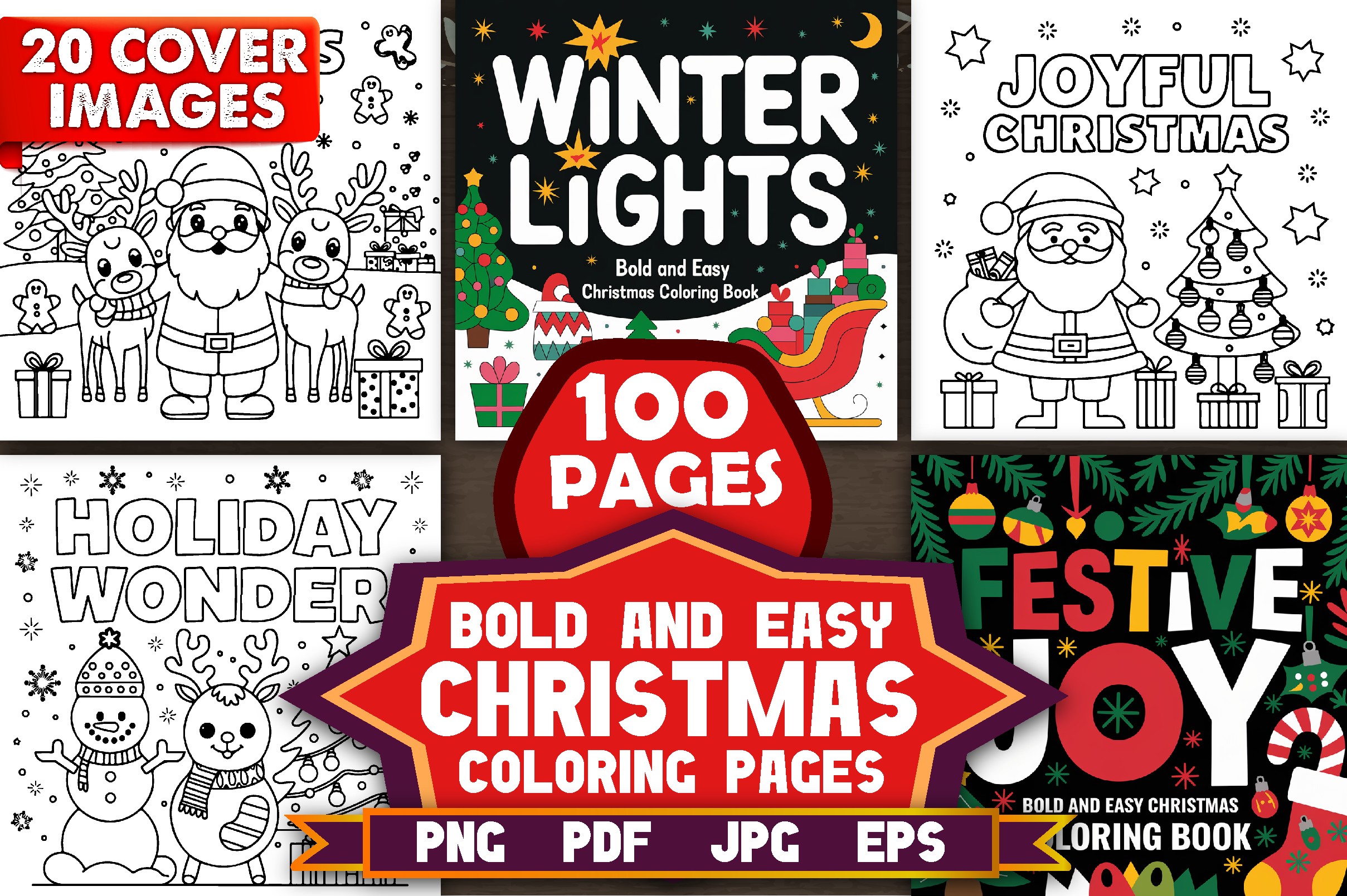 Bold and Easy Christmas Coloring Pages