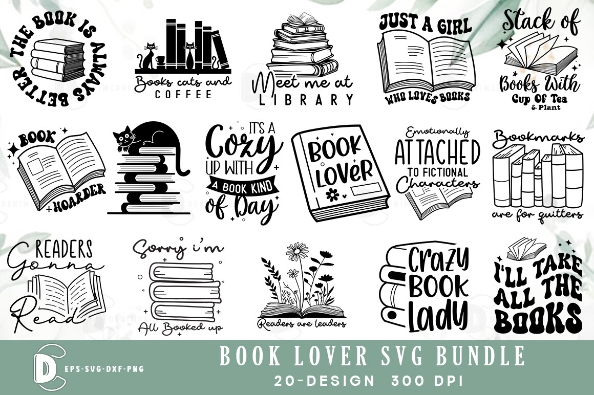 Book Lover Quotes SVG PNG Design Bundle Graphic by denimcraft4 ...