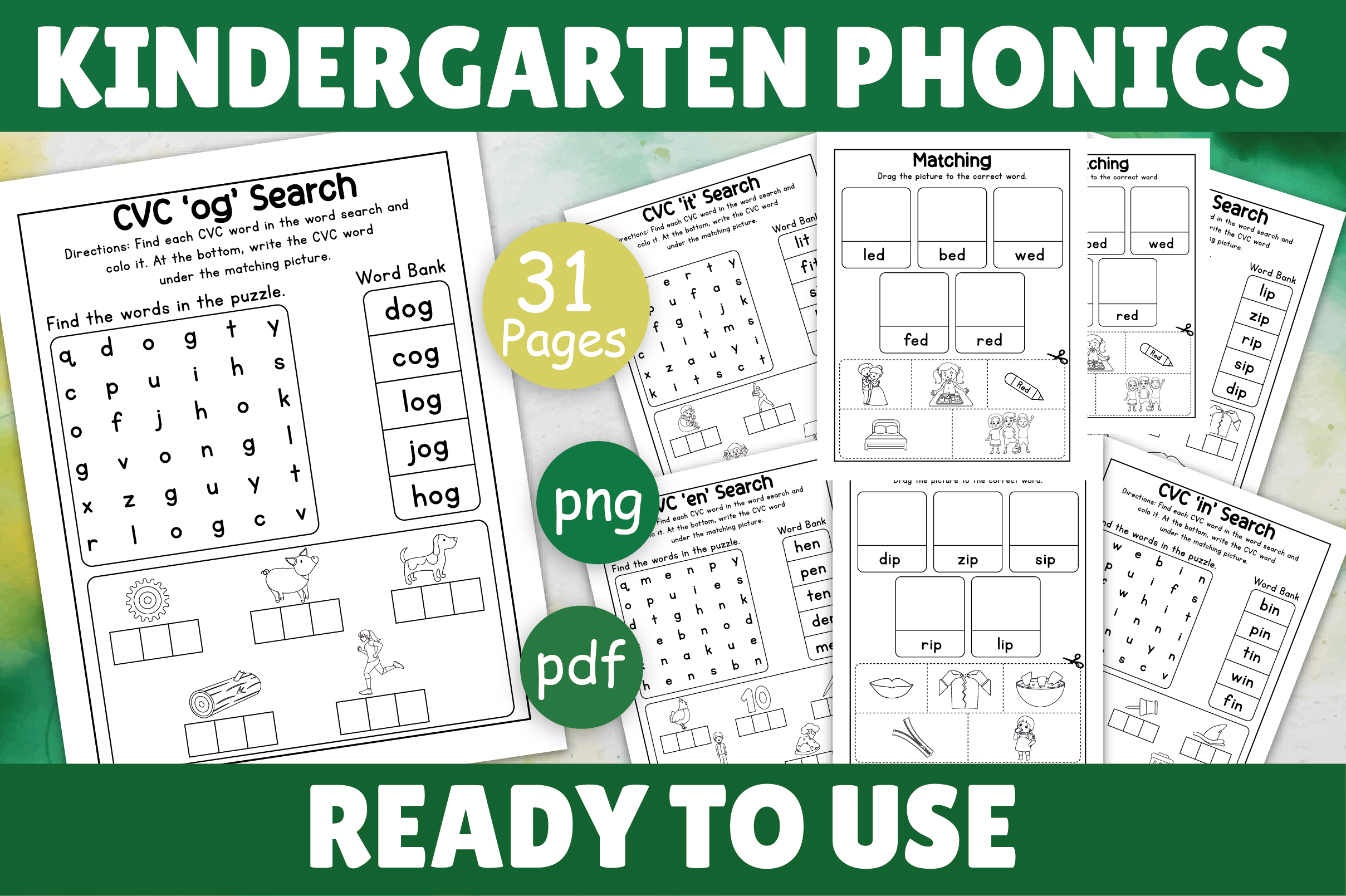 Kindergarten Phonics Worksheet
