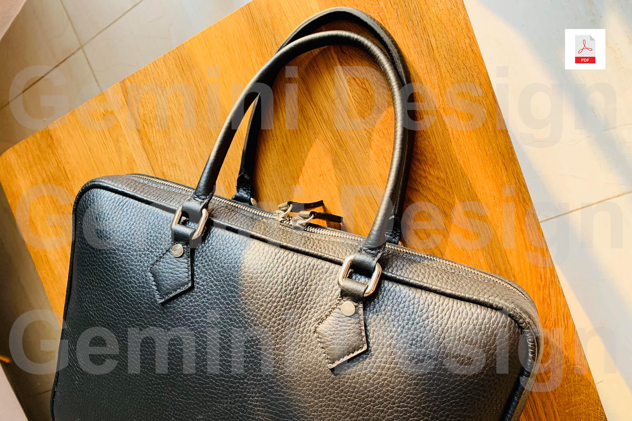 Leather Pattern Briefcase, PDF File DIY