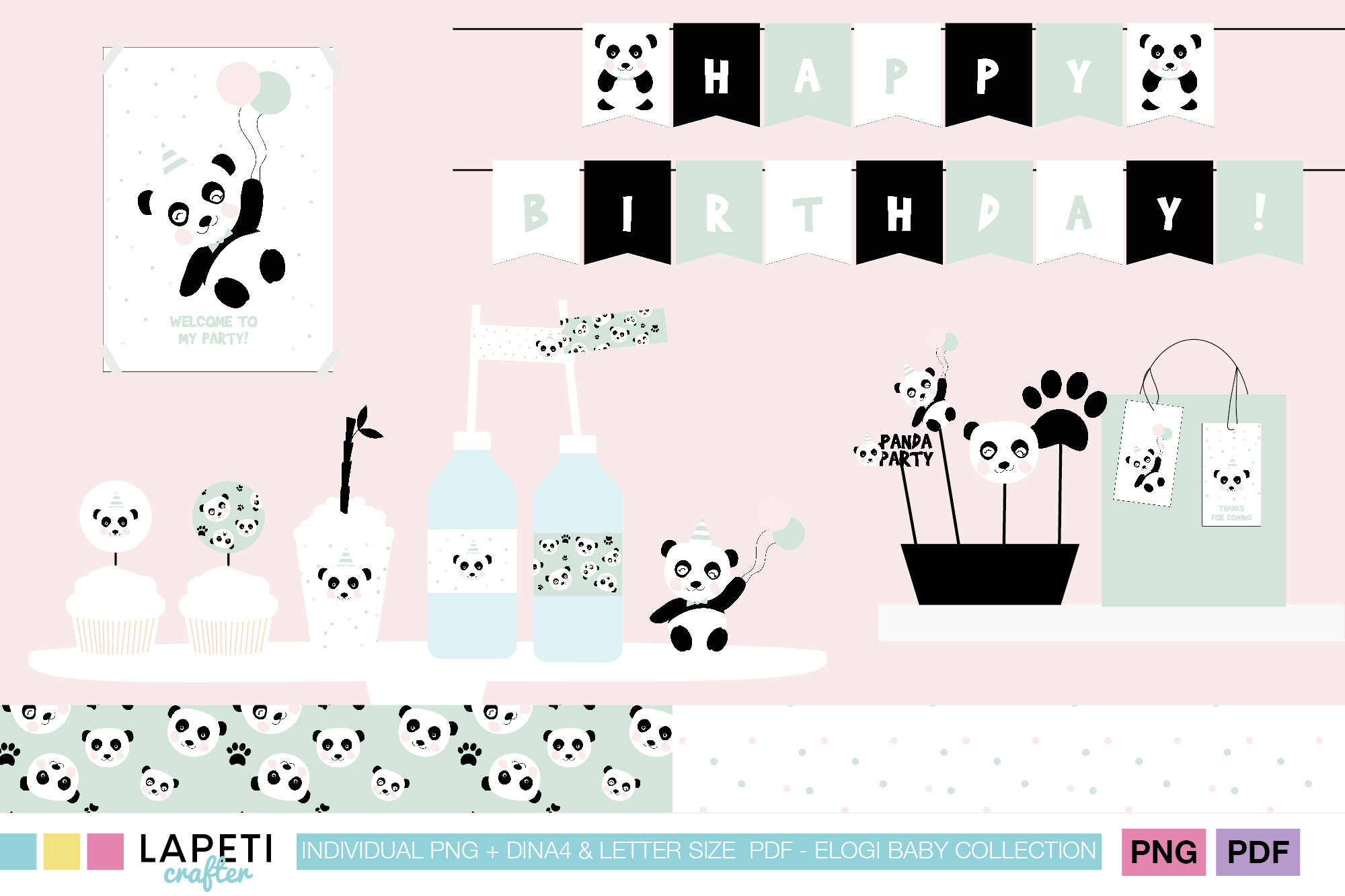 Panda Birthday Party Printable Decor