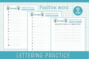 Posative Writing Positive Word - Hand Writing Practice Graphic by Home and Hug ...