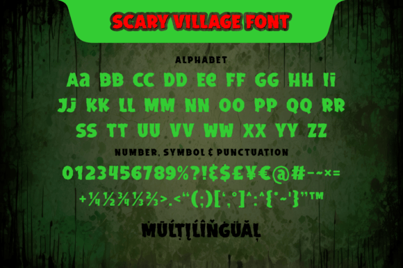 Scary Village Font PNG with transparent background - Preview 3