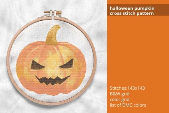 Halloween Pumpkin Cross Stitch Pattern