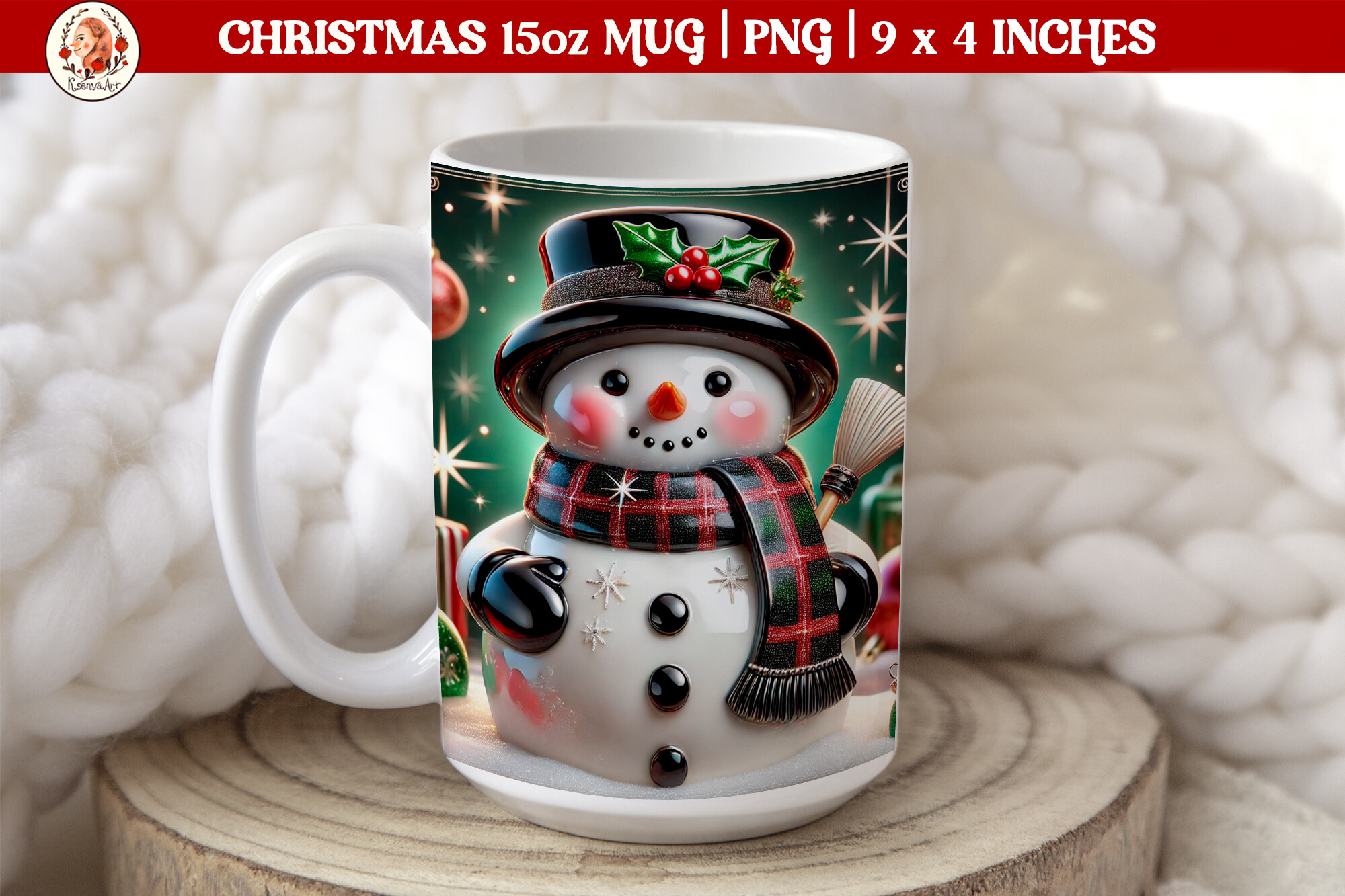 3D Christmas Coffee Mug 3D Snowman Graphic by KsenyaArt · Creative Fabrica