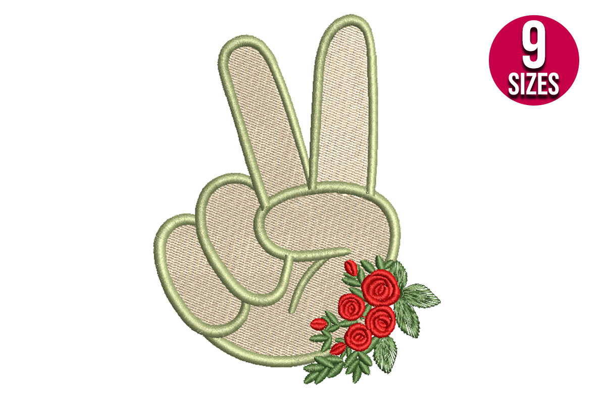 Floral Peace Hand Sign