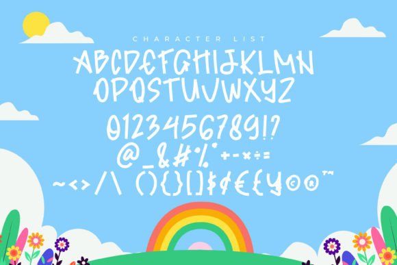 Rainbow Bright Font PNG with transparent background - Preview 4