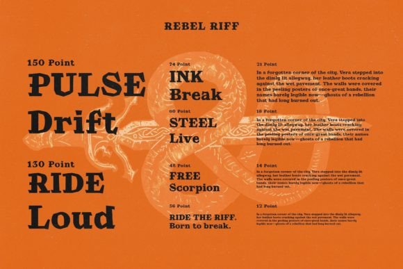 Rebel Riff Font PNG with transparent background - Preview 6