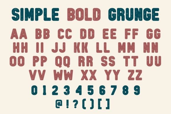 Simple Bold Grunge Font PNG with transparent background - Preview 5