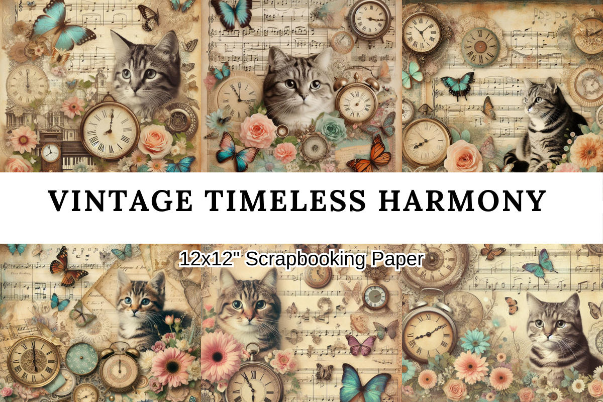 Vintage Timeless Harmony Scrapbooking Graphic by Jacky Studio ...