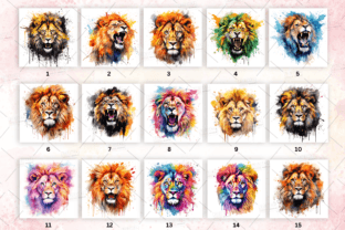 Watercolor Lion PNG Clipart Bundle Graphic by DigiDreamWorld · Creative ...