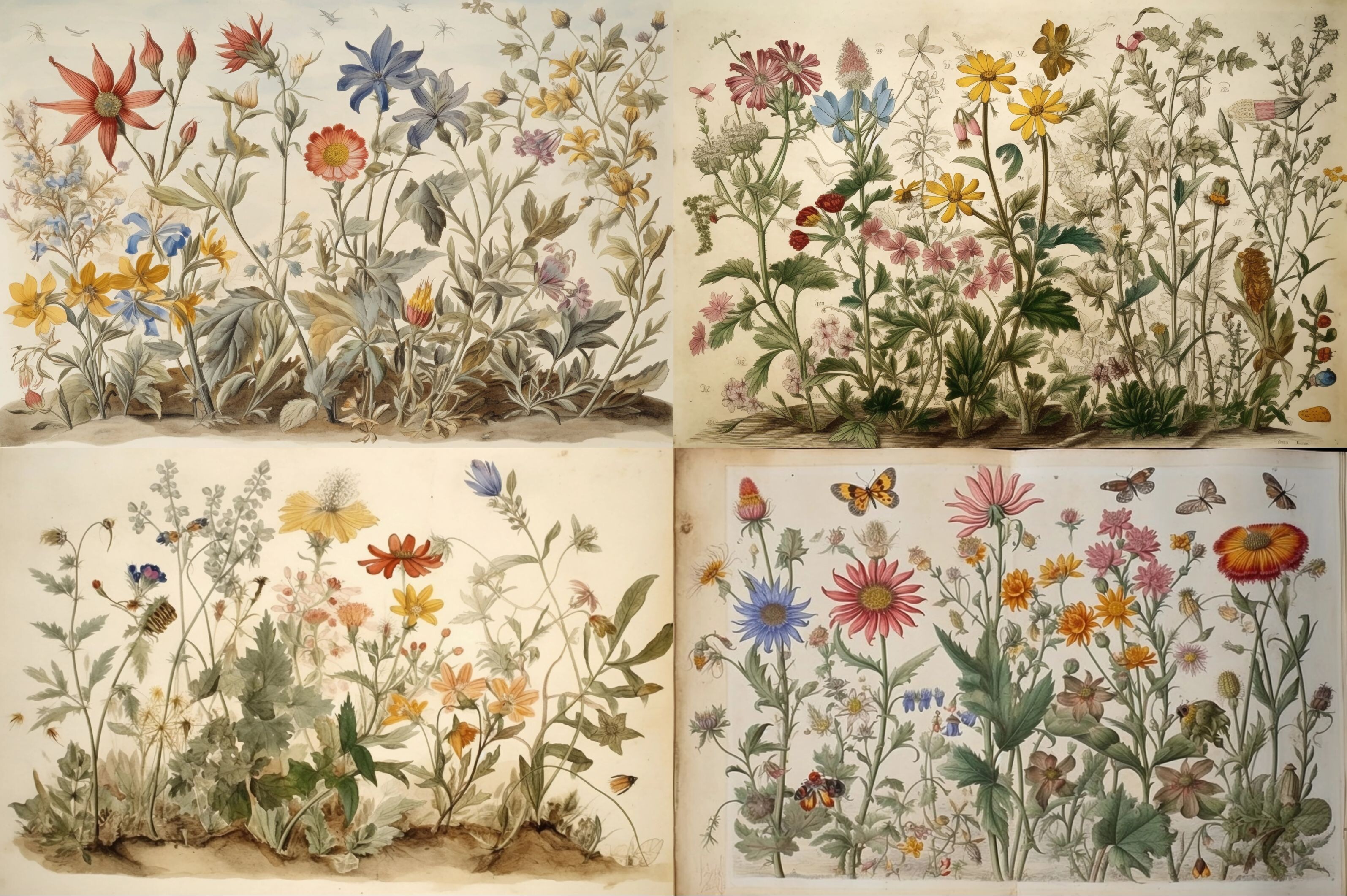 Wildflower Double Pages Junk Journal Kit Graphic by Sarah · Creative ...