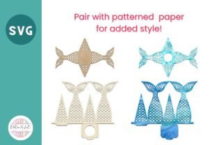 3D SVG Mermaid Tail Favor Box & Tealight · Creative Fabrica