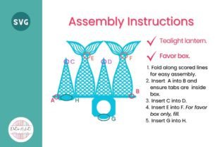 3D SVG Mermaid Tail Favor Box & Tealight · Creative Fabrica