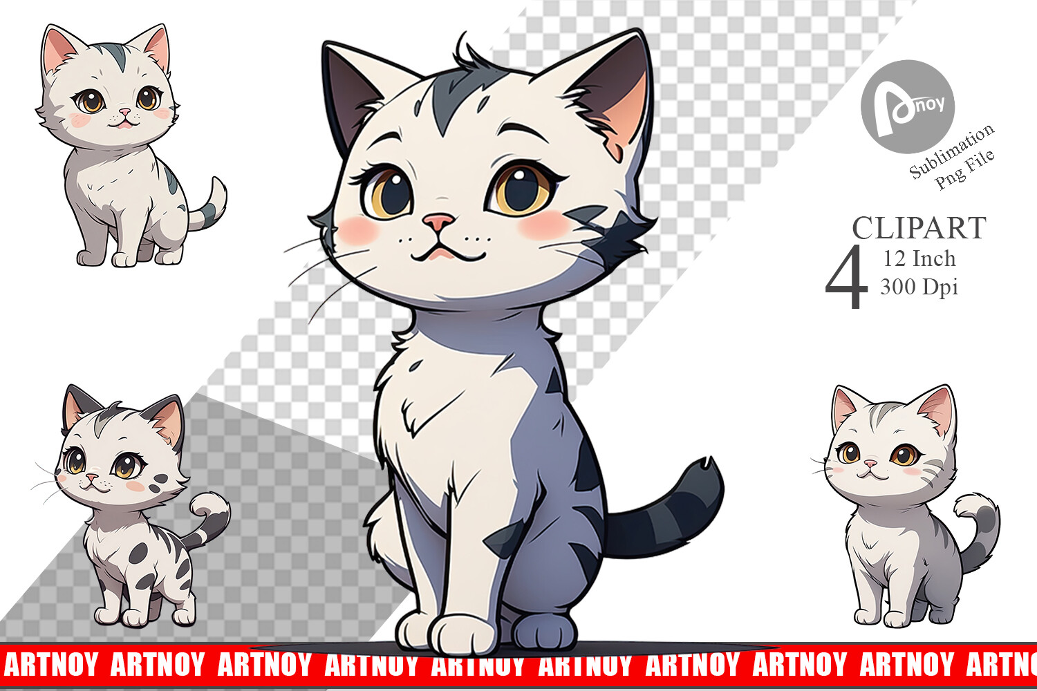 Clipart Cute Cat Graphic by Artnoy · Creative Fabrica
