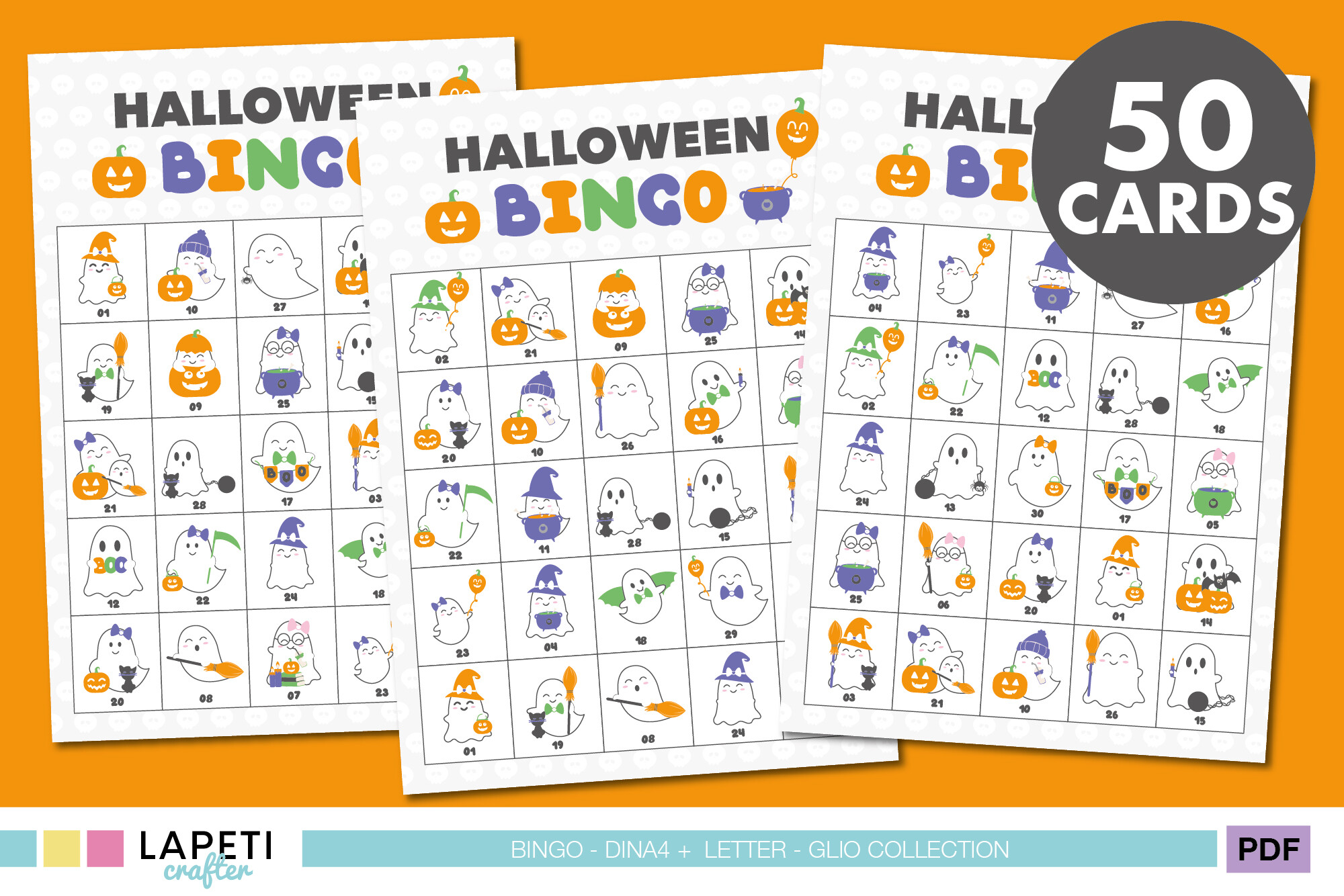 Cute Halloween Ghost Bingo Cards